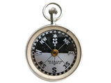 19th C. Edwardian Sterling Silver Pocket Compass By Francis Barker & Son