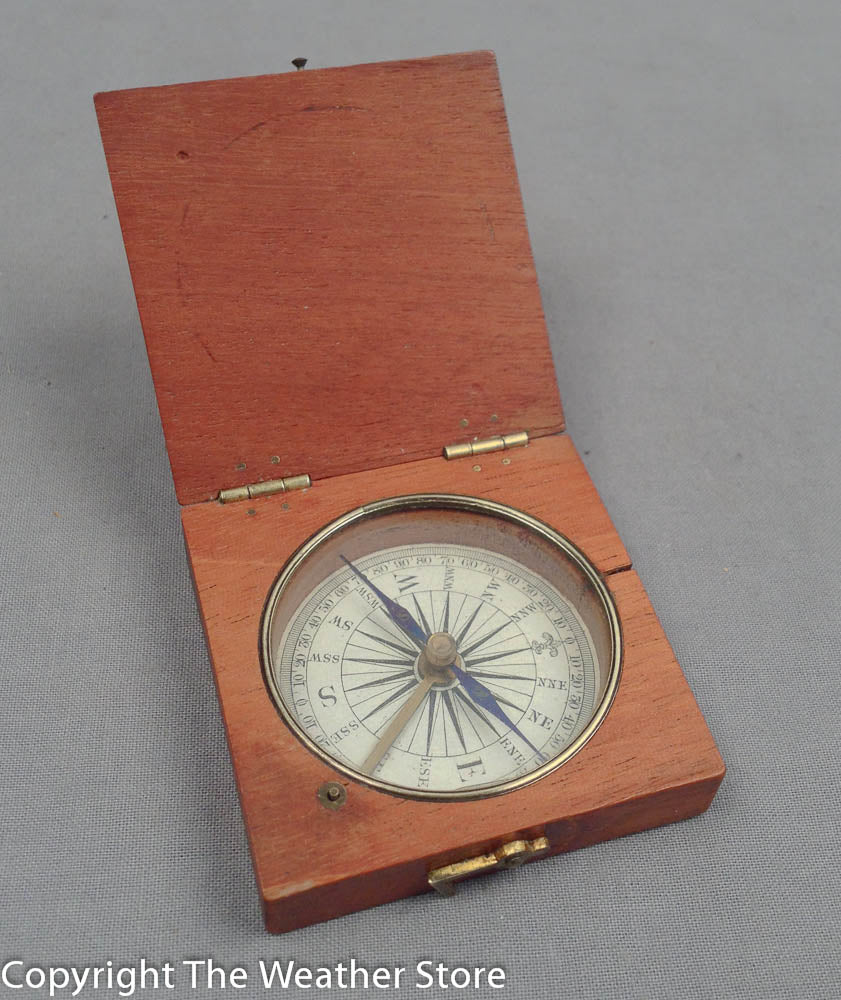 Compass In English 19th C. English Pocket Compass in Mahogany Box – The Weather Store