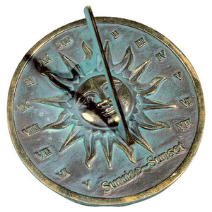 Brass Sunrise-Sunset Garden Sundial