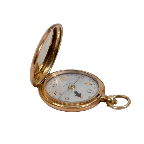 Antique 14k Gold Longines Pocket Compass