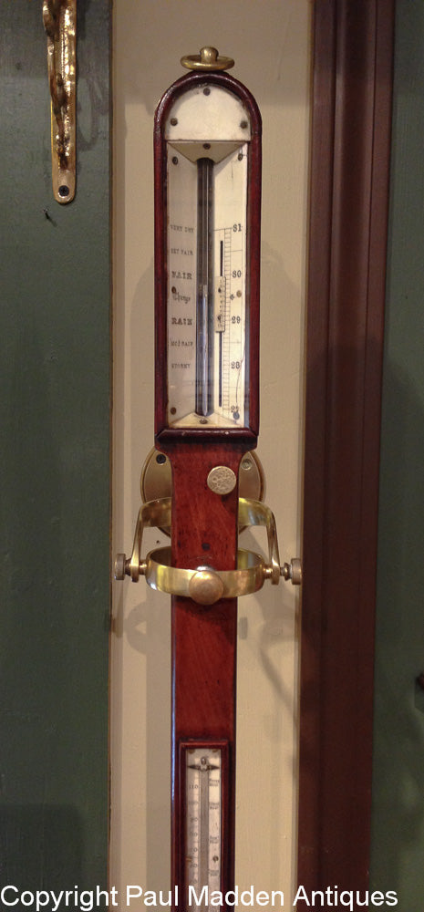 Antique English Marine Ship's Stick Barometer