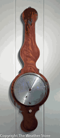 Antique English Round Top Weeel Barometer by Pensa