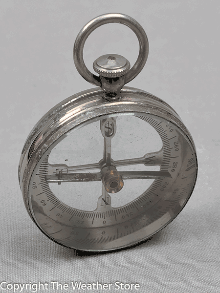 Antique French Pocket Compass with Leather Case – The