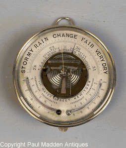 Antique Naudet PNHB Holosteric Barometer, Negus N.Y.
