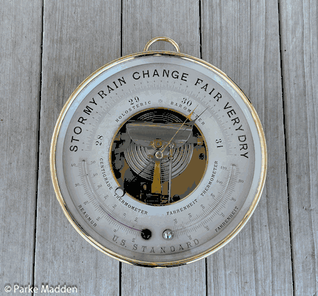 Antique Naudet PNHB Holosteric Barometer with Dual Thermometers