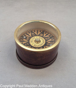 Antique Nickerson & Baxter Marine Dry Card Compass