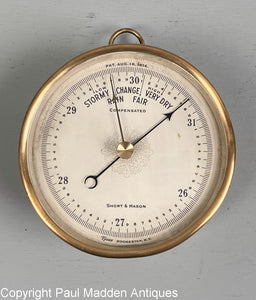 Antique Short & Mason High Altitude Aneroid Barometer