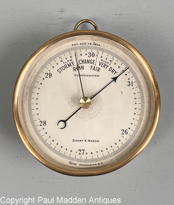 Antique Short & Mason High Altitude Aneroid Barometer