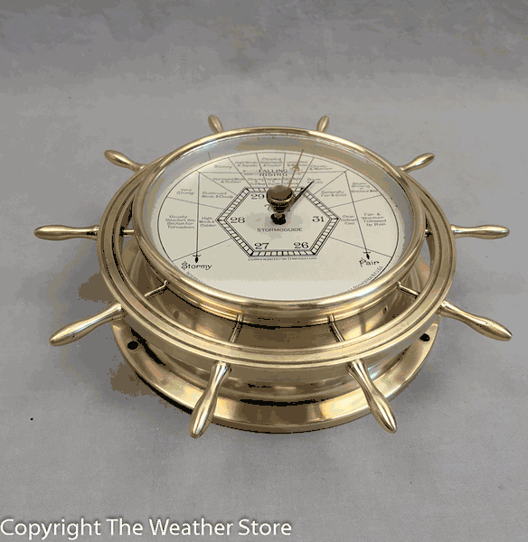 Barometer Weather Ship Antique Taylor Ship's Wheel Stormoguide Barometer – The Weather Store