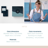 Ocean Clock - Dark Blue wood tide Clock