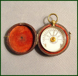 English Pocket Hygrometer in Leather Case
