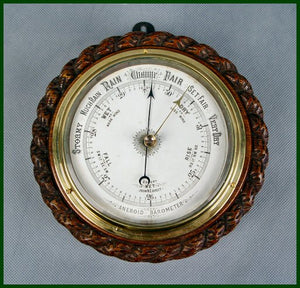 English Rope Carved Barometer
