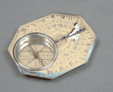 Antique 18th C. French Silver Butterfield-Type Sundial by Ligeon