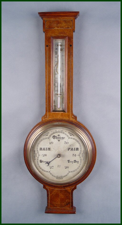 Mahogany Aneroid Barometer