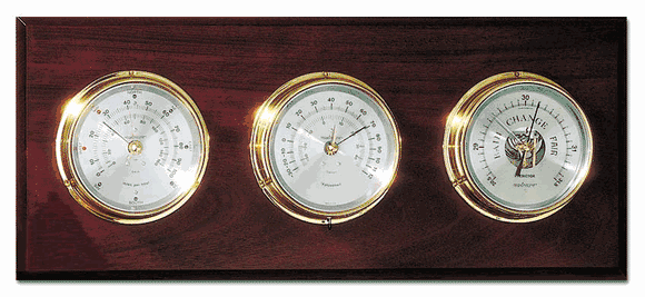 130 Mm Aluminum 3-in-1 Weather Station – Thermometer, Hygrometer & Barometer For Indoor/Outdoor Use, No Batteries Needed