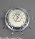Vintage 1927 Taylor Chrome Ship's Wheel Stormoguide Aneroid Barometer